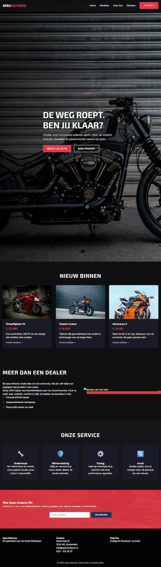Apex Motoren Website Full Screenshot
