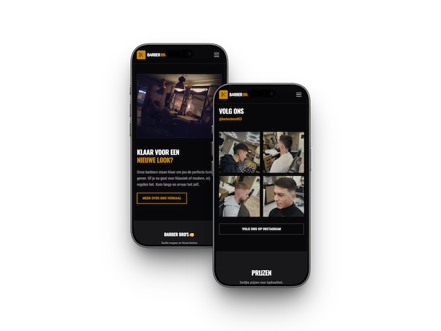 Barber Bro's website op iPhone